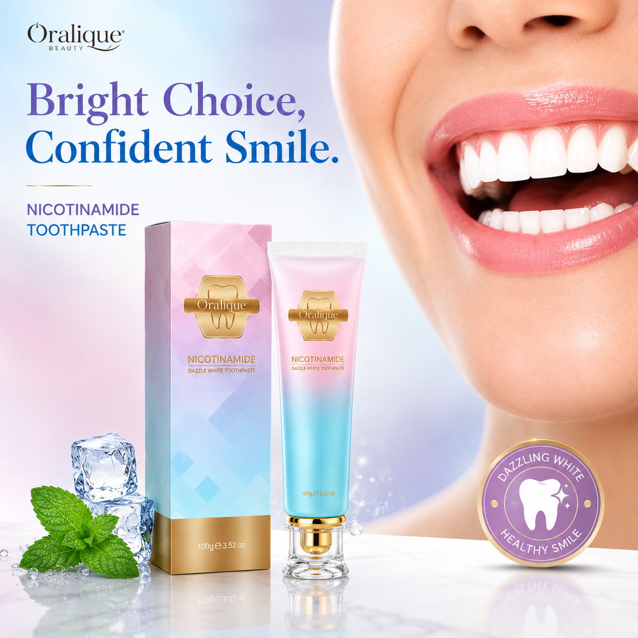 Oralhoe – Nicotinamide Dazzle White Toothpaste for Teeth Whitening (Free Shipping)
